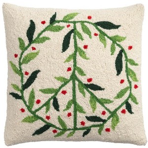 VivaTerra Peace Sign Hand-Hooked Pillow - 1 of 1