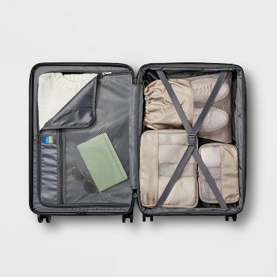 Hardside Medium Checked Suitcase Pink - Open Story™