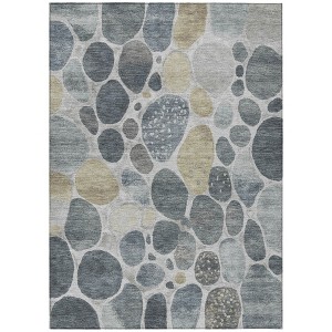 Pewter Beige And Ivory Geometric Washable Indoor Outdoor Area Rug - 1 of 4