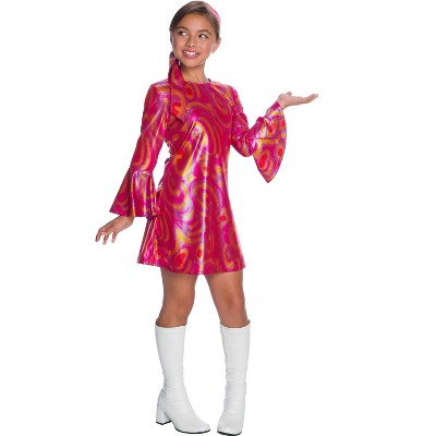 Photo 1 of Charades Girl's Fuschia Swirl Disco Diva Costume