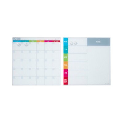 Ecr4kids Messagestor 17.5in X 17.5in Magnetic Dry-erase Calendar Glass ...