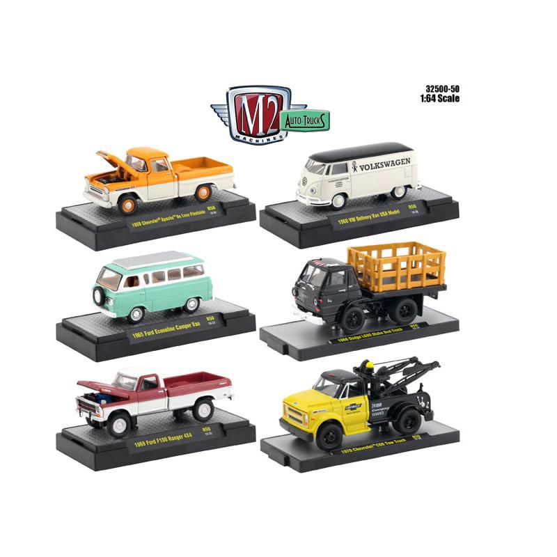 Auto Thentics 6 Piece Set Release 50 IN DISPLAY CASES 1/64 Diecast Model Cars by M2 Machines, 1 of 5
