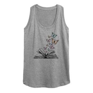 Women's - Instant Message - Butterfly Book Graphic Racerback Tank - 1 of 4