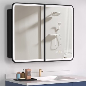 Medicine Cabinet with LED Mirror,Surface or Recessed Mount,Defogger,Memory Function,3-Color Lighting,USB&Outlet,Dimmer,Storage Shelf - 1 of 4