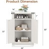 Farmhouse Bathroom Table with Storage Small Corner Cabinet with Barn Doors & Adjustable Shelf for Small Spaces, Kitchen, Living Room - 4 of 4