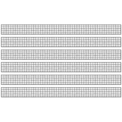 Happily Ever Elementary Creatively Inspired Black & White Grid Rolled  Straight Bulletin Board Borders, 65 Feet 