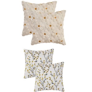 REGALWOVEN 4 Pcs Floral Pattern Soft Comfort Throw Pillow Covers 18" x 18" - 1 of 4