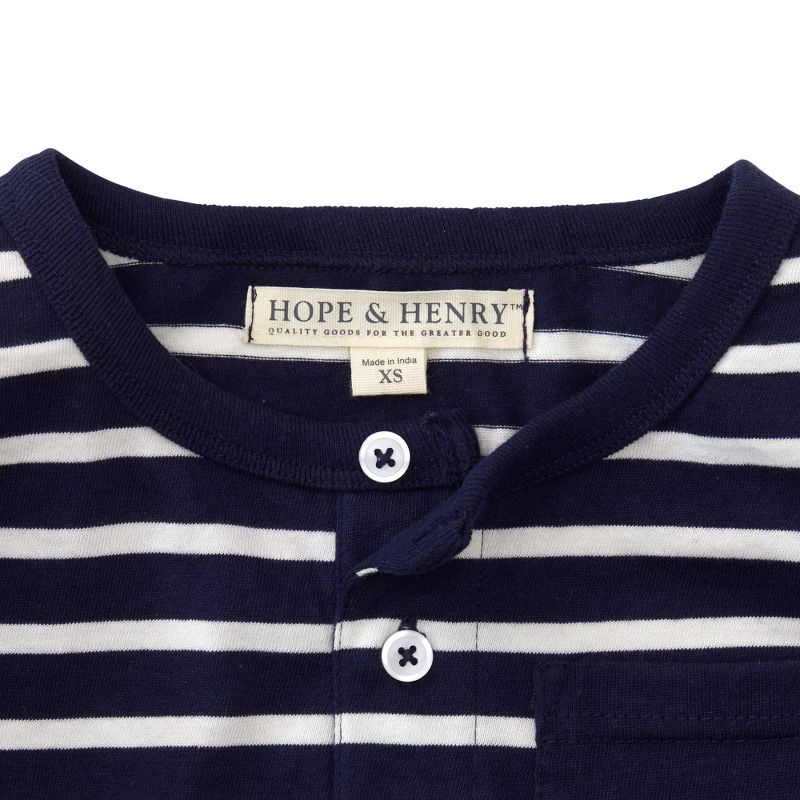 Hope & Henry Boys' Henley Pocket Tee with Rolled Sleeves, Kids, 2 of 5