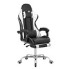 VECELO Reclining Gaming Chair, Faux Leather Adjustable Height Ergonomic Gaming Chair with Footrest & Lumbar Support, Black - 2 of 4