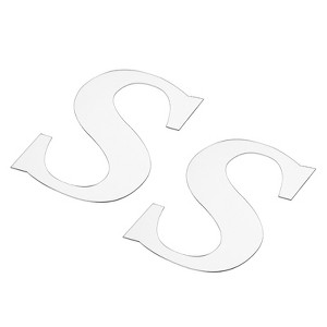 Unique Bargains 3D Acrylic Self-Adhesive Mirror Alphabet Sticker Wall Decals 2 Pcs - 1 of 3