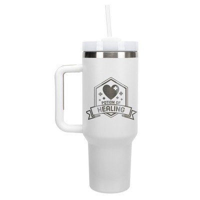 100 North Potion Of Healing Video Gamer Wrap-Around 40 Oz. Stainless Steel Water Bottle Coffee Mug, Spill & Leak Resistant, Travel Tumbler with