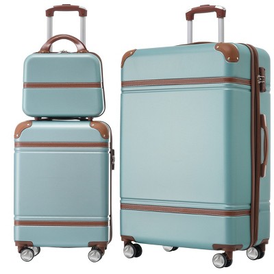 Hardshell Luggage Sets 3 Pieces,Lightweight Spinner Suitcase With Tsa Lock,Expandable Luggage Sets 20"+28" Luggages And Cosmetic Case-Cuddlewood