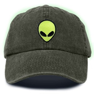 Dalix Alien Embroidered UFO Dad Hat Cotton Baseball Cap Adjustable Mens - 1 of 4