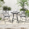 Tangkula 24" Bistro Table w/ Ceramic Tile Tabletop Heavy-Duty Metal Structure Patio - 4 of 4
