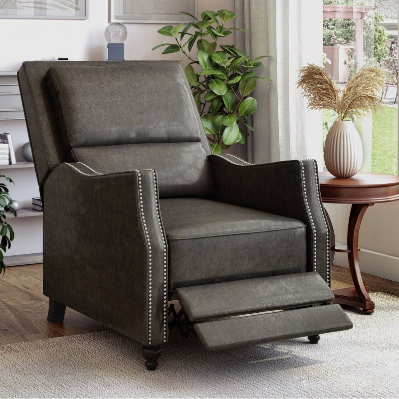 Lee Press-Back Recliner Chair Distressed Gray - ProLounger, 5 of 9