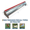 Chicken Feeding Trough 45", Galvanized Steel Chicken Feeder with Crossbar & Drainage Holes, Holds 12 Chickens Poultry Feeder Trough for Duck Turkey - 2 of 4