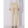 INSPIRE CHIC Women's Vintage Tartan Plaid Elastic Waist Straight Long Trousers - 4 of 4