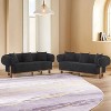 Christopher Knight Home Jose 82 " Set of 2 Rubberwood Boucle Upholstered 3 Seater Curved Sofa with Pillows Black - 2 of 4