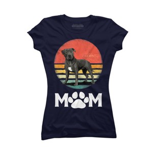 Junior's Design By Humans Mother's Day Pittie Mom Pitbull Dog Lovers By JorgeLopez T-Shirt - 1 of 2