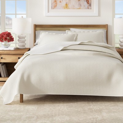 Great Bay Home Detailed Channel Stitch All-Season Reversible Quilt Set With Shams