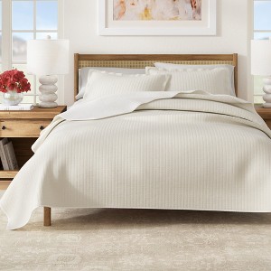 Great Bay Home Detailed Channel Stitch All-Season Reversible Quilt Set With Shams - 1 of 4