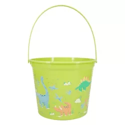 7.5"x9.5" Round Plastic Decorative Easter Bucket Dino Print - Spritz™