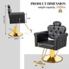 Karl Home Black Gold Heavy Duty Hydraulic Reclining Hair Stylist Salon Chair with Headrest - 3 of 4