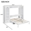 Queen Size Murphy Bed with LED Shelving and Side Cabinets, Foldable Wood Wall Bed with Storage Drawers for Bedroom-Baofuwish - 4 of 4