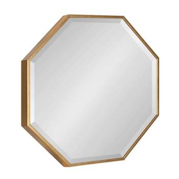 18" x 18" Rhodes Octagon Wall Mirror Gold - Kate & Laurel All Things Decor