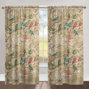 Laural Home Birds and Blossoms 84" Room Darkening Window Panel