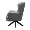 Treasure Trove Accents Swivel Accent Chair Gideon Gray/Black: 360° Swivel, Leather Upholstery, No Assembly Required - 3 of 4