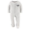 The Peanutshell Pink Balletcore Footed Baby Sleepers for Girls, 3 Pack - 3 of 4