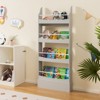 Infans 4-Tier Kids Bookshelf Toy Storage Bookcase Rack Wall w/ Anti-toppling Kits Grey - 2 of 4