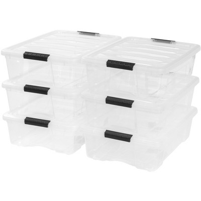 Iris Usa 3pack 33qt Plastic Buckle Up Under Bed Storage Container With Lids  And Durable Buckles, Clear : Target