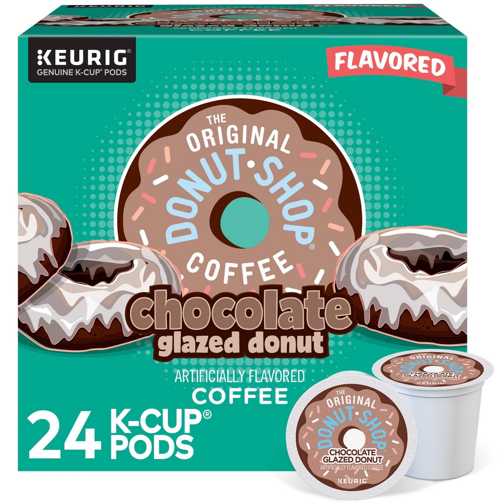 24ct The Original Donut Shop Chocolate Glazed Donut Keurig K-Cup Coffee Pods Flavored Coffee Medium Roast