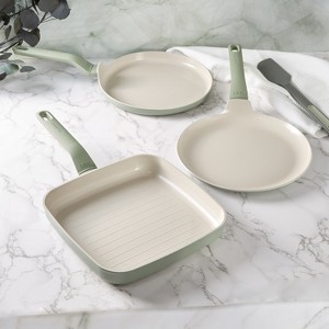 BergHOFF Balance 3Pc Non-stick Ceramic Specialty Cookware Set, Recycled Aluminum, Sage - 1 of 4