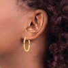 Black Bow Jewelry 2mm, 14k Yellow Gold, Polished Square Tube Hoops, 25mm (1 Inch) - 3 of 4