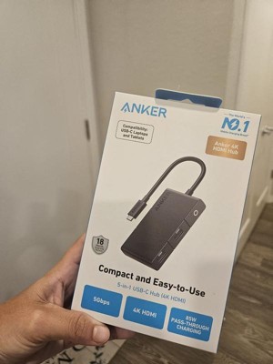 Anker 332 USB-C Hub Adapter 5-in-1 4K HDMI Display 85W Charge for  MacBook/Laptop