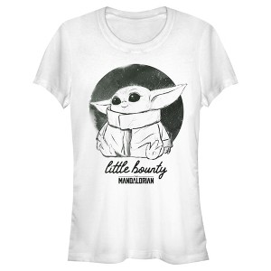 Juniors Womens Star Wars The Mandalorian The Child Fuzzy Eyes T-Shirt - 1 of 3