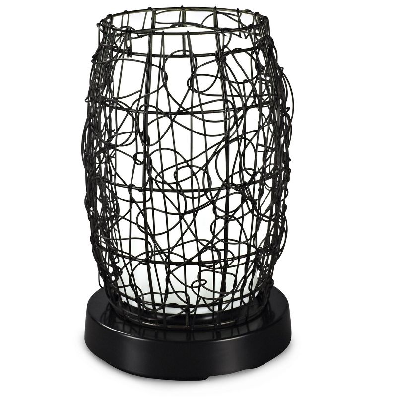Patio Living Concepts PatioGlo LED Table Lamp, Bright White, Walnut Random Weave Resin Wicker 68800, 1 of 2