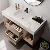 39.4" Wall-Mounted Bathroom Vanity with Sintered Stone Countertop, 2 Drawers & Open Shelves, Metal Handles (Faucet Not Included) - 4 of 4