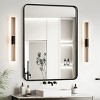 GlasFlength Decorative Wall Mirrors Rectangular Accent Mirror Wall Mirror Polished Mirror Decorative Mirror for Living Room, Black, 24"*32"*32" - 2 of 4
