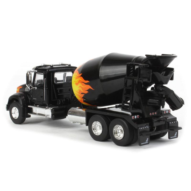 1/64 2019 Mack Granite Cement Mixer, Black with Flames, SD Series 18 Greenlight, 4 of 6