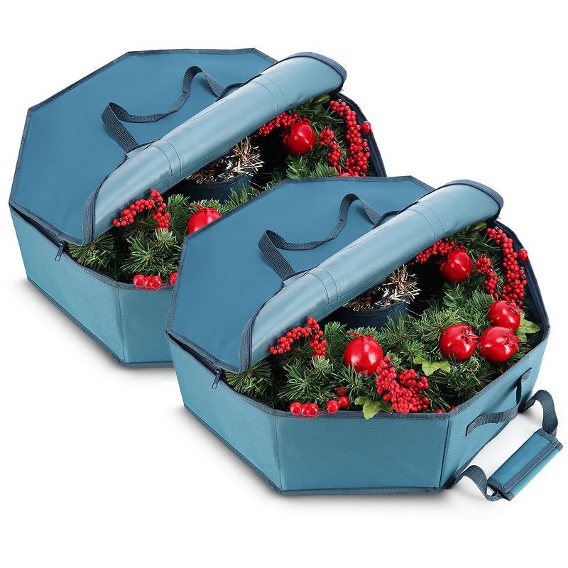 Hearth & Harbor Hard Shell Christmas Wreath Storage Bag, 1 of 9