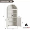63" Tall Arched Kitchen Pantry, Storage Cabinet Pantry with Adjustable Shelf and 2 Cross Doors, Organizer, Freestanding Morden Versatile Cupboard - 3 of 4