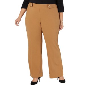 I.N.C International Concepts Womens Grommet-Detail Casual Wide Leg Pants, Brown, 24W - 1 of 1