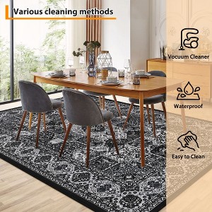 Modern Geometric Trellis Washable Area Rug - Non-Slip Low-Pile Indoor Carpet for Living Room, Bedroom, Dining Room & Office - 1 of 4