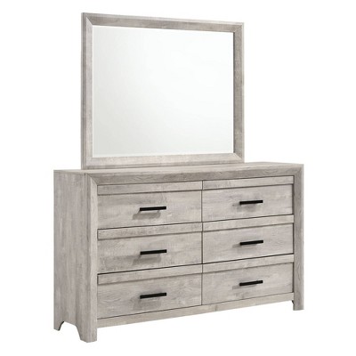 Keely Ash White Chevron Panel 5-Piece Bedroom Set