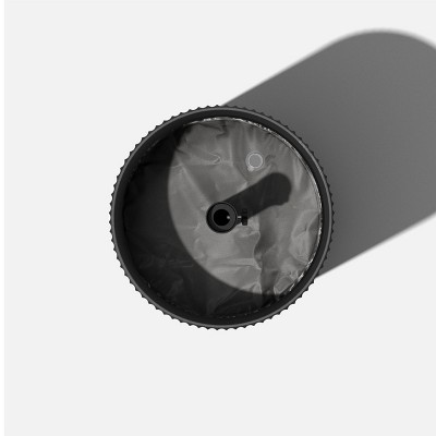 Black Plastic-Concrete Outdoor Side Table with Umbrella Hole