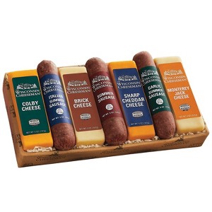 The Wisconsin Cheeseman Cheese and Sausage Combo - Premium Gift for Charcuterie Boards - 1 of 4